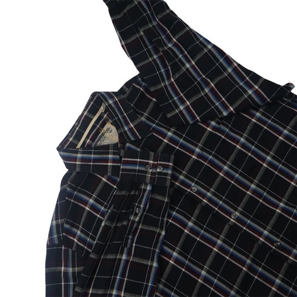 Timberland Men's Shirt LG 100% Cotton Plaid Long Sleeve Button - Picture 10 of 15